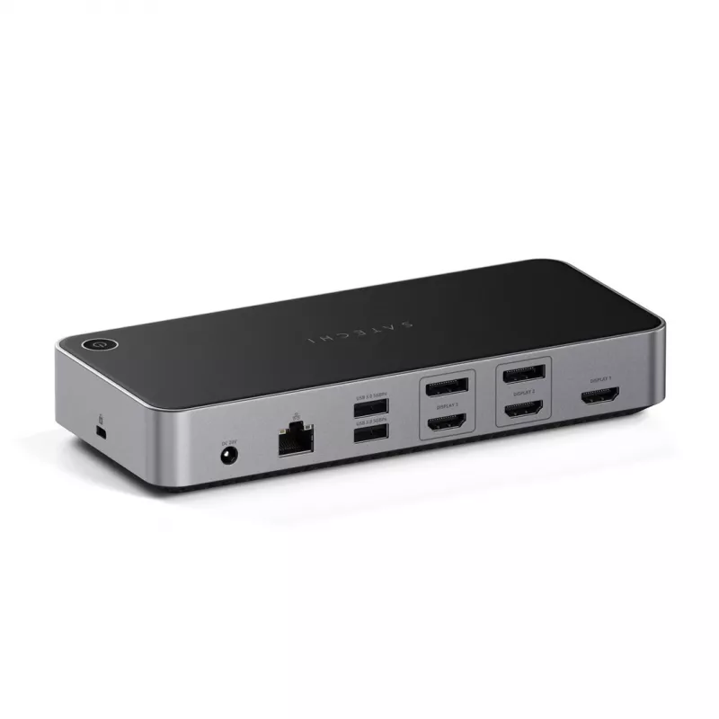 Satechi Triple 4K Display káblový dock čierny strieborný 4K Ultra HD 60 Hz