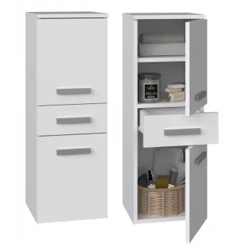 Kúpeľňová skrinka Top e Shop NEL V DDS BIEL — voľne stojaca 300×300×850 mm, 3 police, biela