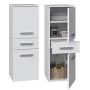 Kúpeľňová skrinka Top e Shop NEL V DDS BIEL — voľne stojaca 300×300×850 mm, 3 police, biela