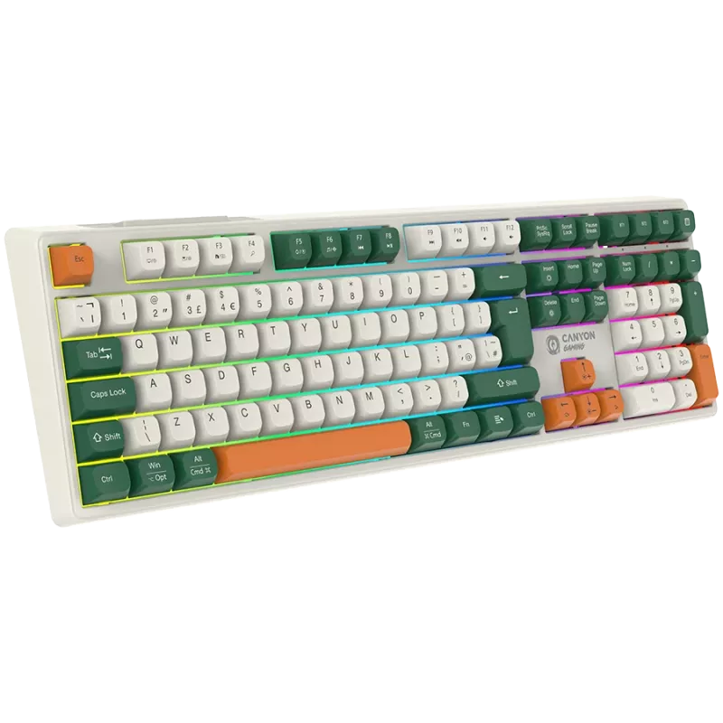 Mechanická bezdrôtová klávesnica CANYON Shadder GKW-11 RGB biela