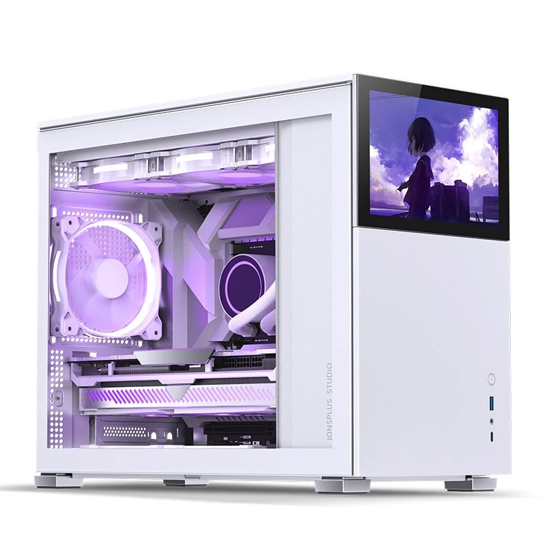Jonsbo D31 Screen Micro-ATX počítačová skriňa, tvrdené sklo, biela