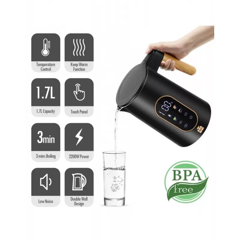 Elektrická kanvica Forme FKG-5017 1,7 l 2200 W strieborná