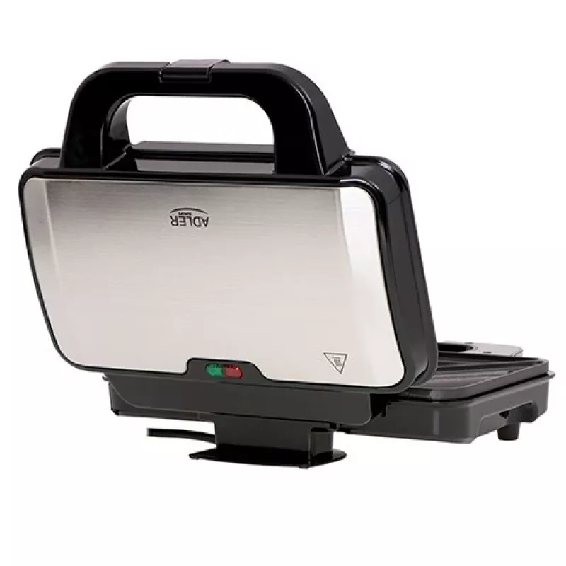 Sendvičovač Adler AD 3043, 1300 W, nepriľnavé platne, 2 sendviče, varná plocha 285 × 152 mm, čierny