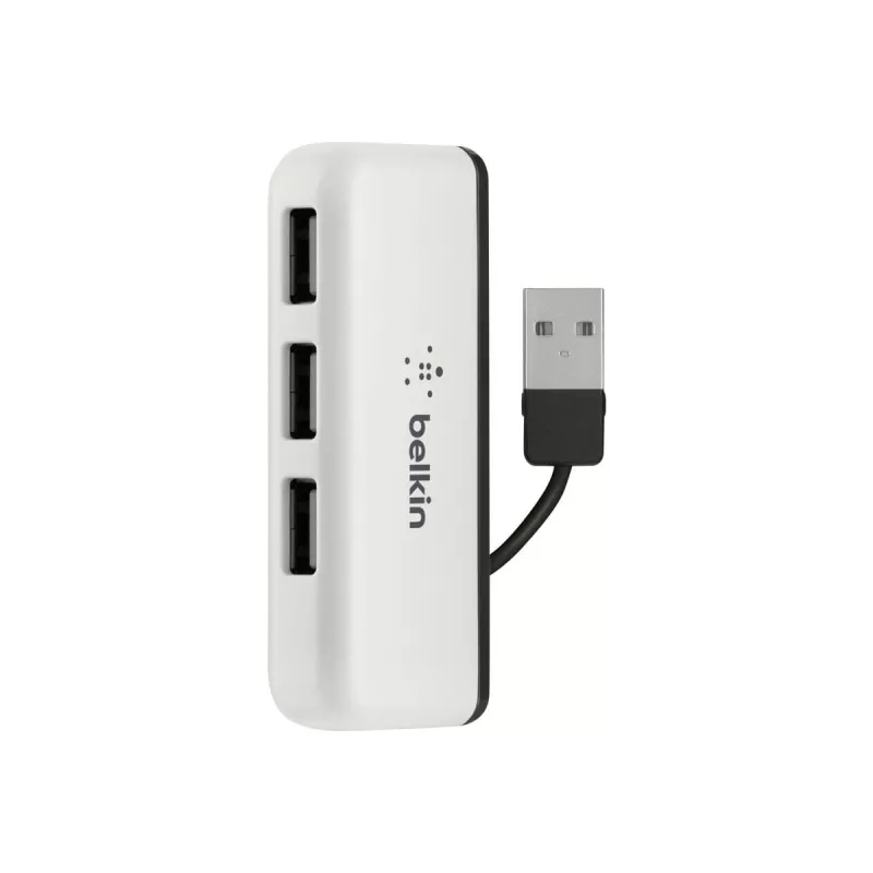 Belkin USB 2.0 4-portový cestovný hub, strieborný, F4U021bt