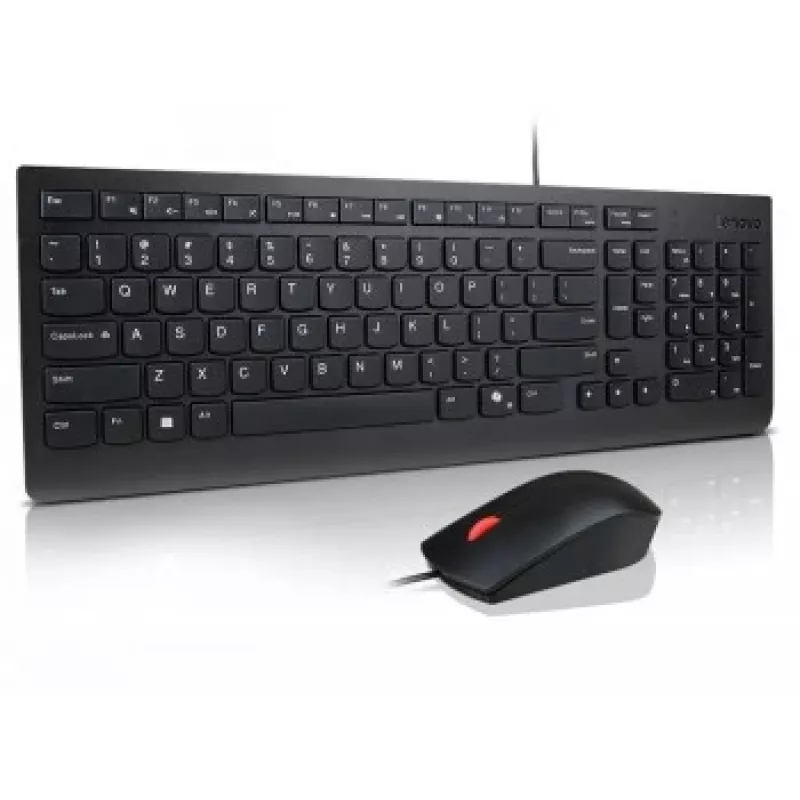 Káblová súprava klávesnice a myši Lenovo Essential 4X31R64445 — USB káblová full-size klávesnica a káblová USB myš