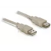 USB 2.0 predlžovací kábel DeLOCK 82240 3 m sivý