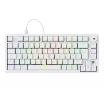 Sharkoon SGK25 75% QWERTZ USB káblová RGB LED klávesnica biela
