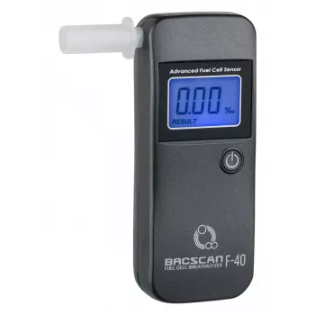 Dychový alkoholtester BACscan F-40, bezkontaktný, BAK 0–4 %, presnosť 1 %, doba zahriatia 20 s, LCD, batéria AAA×2