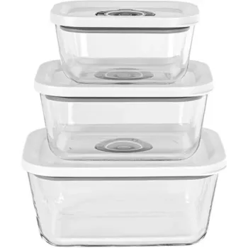 Sada sklenených nádob na vákuovač Rommelsbacher VCG 1, 3-dielna (350 ml, 670 ml, 1100 ml), transparentná