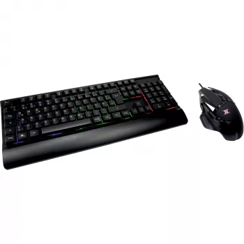 Káblová herná sada klávesnice a myši INTER-TECH KC-3000 RGB s podsvietením, USB port