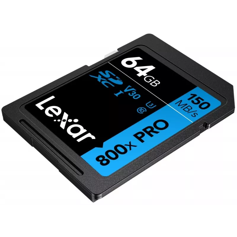 SDXC flash pamäť Lexar 64 GB UHS-I 800xPRO — trieda 10, U3, V30, 150 MB/s