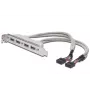 Slotový kábel USB 2.0 HighSpeed Type 2xIDC (5pin)/4xUSB A M/F sivý 0,25 m