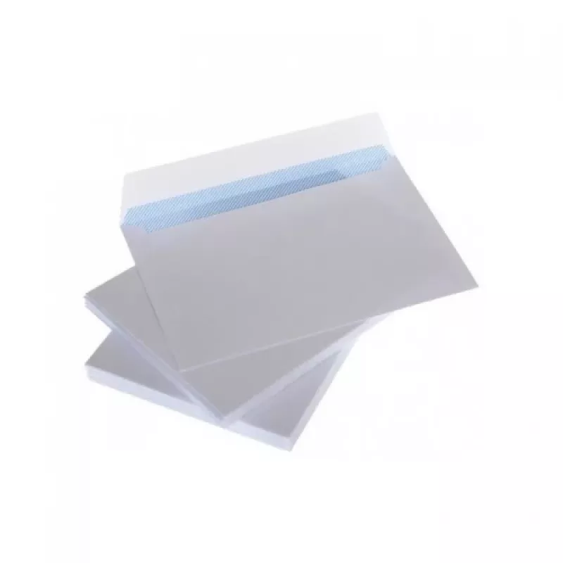 Obálky s pásikom C6 114x162 mm, biela 75g x 50 ks
