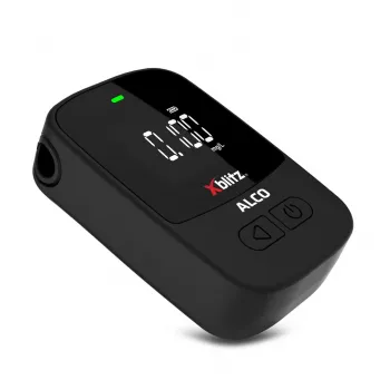 Prenosný elektrochemický alkohol tester Xblitz ALCO – BAK 0–4 %, presnosť 0,05 %, LCD, 5 náustkov, 2×1,5-V batérie