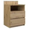 Nočný stolík top e shop M1 ARTISAN, dubový finiš, 2 zásuvky, 400×320×590 mm