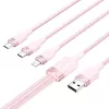 Kábel USB 2.0 A na 3in1 3A Vention CTPPG 1,5 m ružový