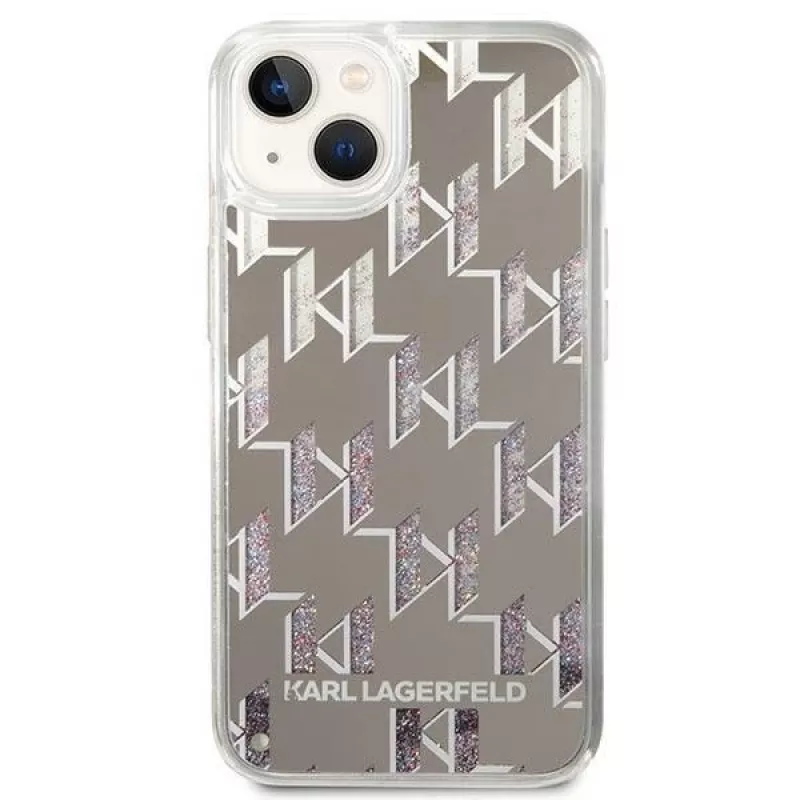 Karl Lagerfeld KLHCP14MLMNMS iPhone 14 Plus 6.7 hardcase strieborná / strieborná Liquid Glitter Monogram