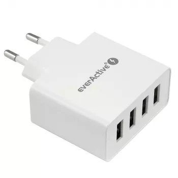 everActive nabíjačka telefónu SC400 so 4x USB portami, 5A celkový výstup, biela