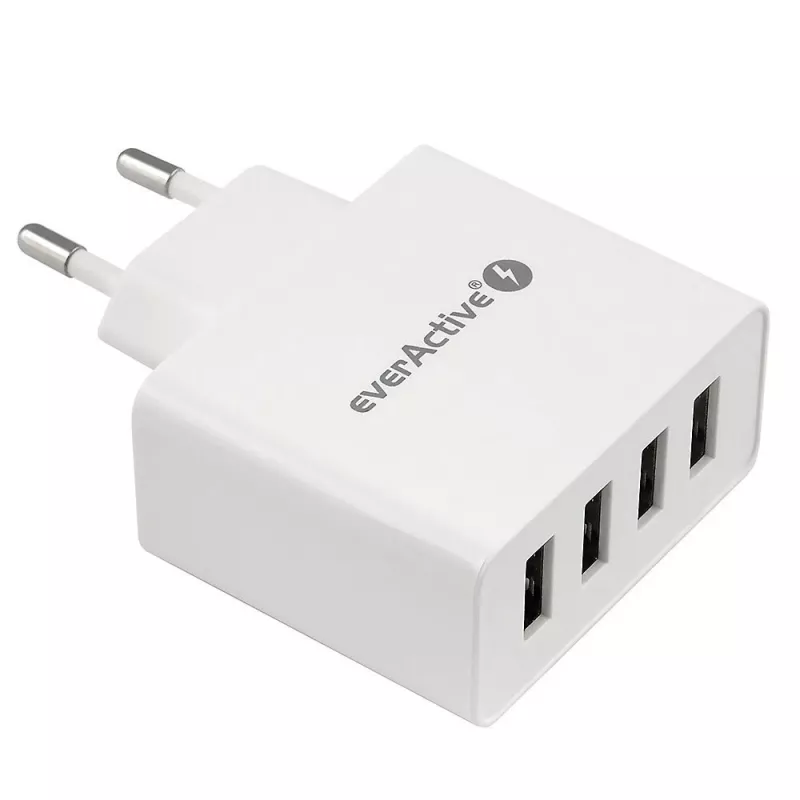 everActive nabíjačka telefónu SC400 so 4x USB portami, 5A celkový výstup, biela