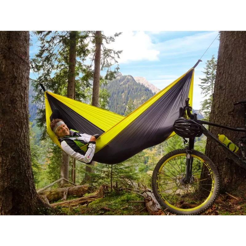 Adventure Hammock Yellowstone AZ-1030413, campingová hojdacia sieť žltá/čierna