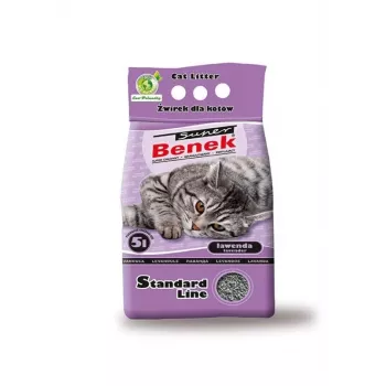 Hrudkujúca podstielka Super Benek Certech Super Benek Standard Lavendel, 5 L, bentonitový granulát, rýchlo absorbujúca