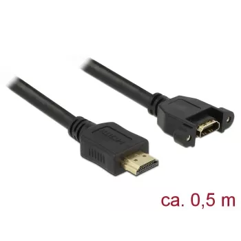 HDMI kábel DeLOCK 85463 0,5 m typ A konektor samec na konektor samica, čierny