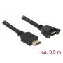 HDMI kábel DeLOCK 85463 0,5 m typ A konektor samec na konektor samica, čierny