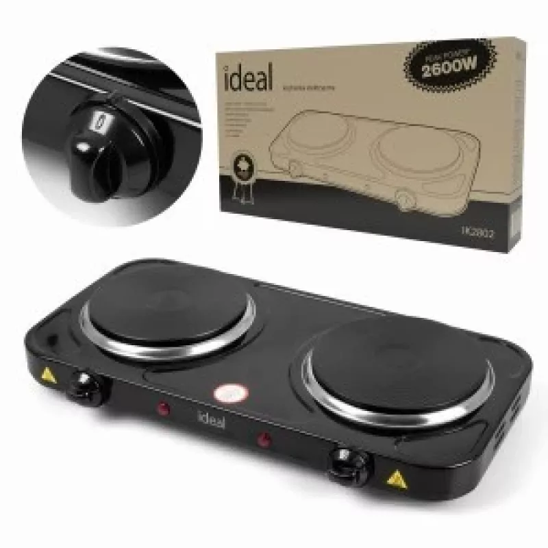 IDEAL 2-platňový elektrický sporák, maximálny výkon 2600 W