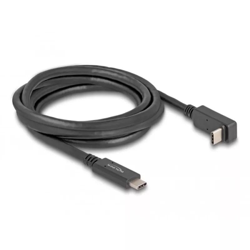DeLOCK USB kábel USB Type-C samec na USB Type-C samec zahnutý 2 m 5 Gbit/s 4K PD 60W