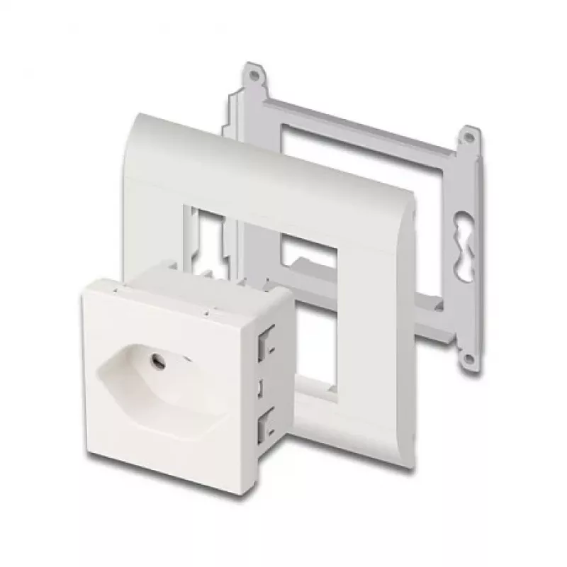 Uzemnená zásuvka DELOCK Easy 45 T13 Švajčiarsko 45×45 mm, 250 V / 10 A, biela