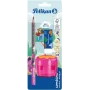 Pelikan sada učebných ceruziek Combino BS, guma, strúhadlo, ružová (821612)