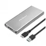 Hliníkové puzdro QOLTEC 51833 pre M.2 SSD, SATA na USB 3.0, podporuje až do 2 TB