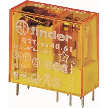 Finder relé do zásuvky/na PCB 1 prepínací kontakt pre 16A cievka 230V AC (406182301000)