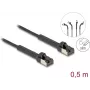 Sieťový kábel DeLOCK RJ45 tenký Cat.6A U/FTP 0,5 m čierny