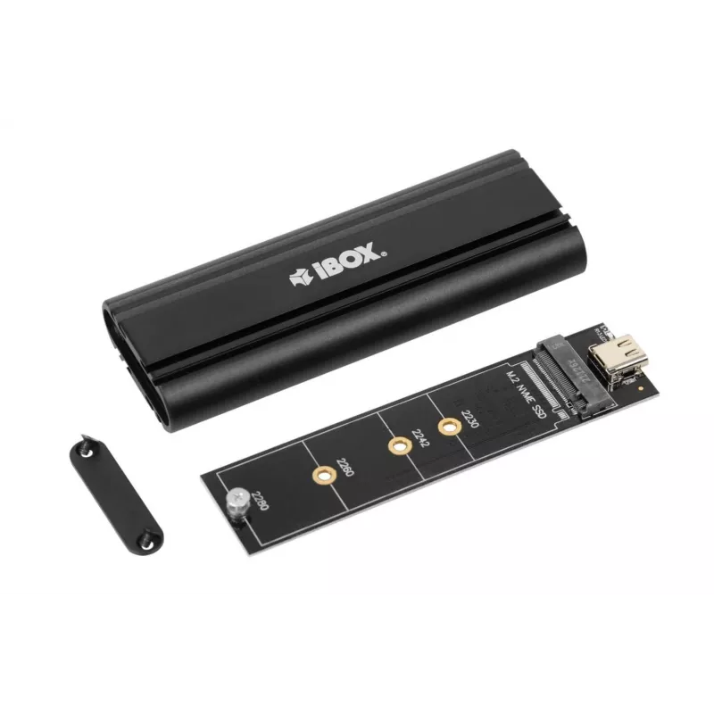 SSD puzdro IBOX HD-07 pre 1x M.2 disk, USB 3.2 Gen 2 (10 Gbit/s), USB-C, čierna