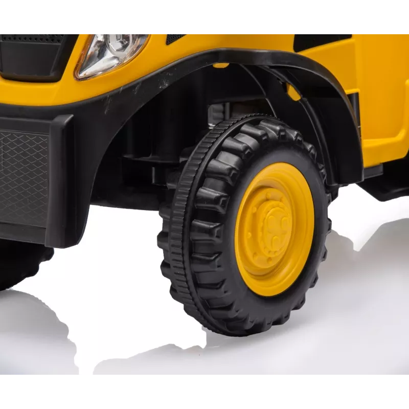 CAT Vozidlo traktor s prívesom žlté na sedenie