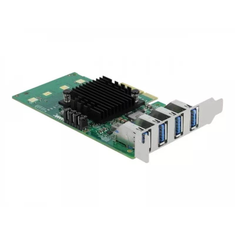 DeLOCK PCI Express x4 karta na 4 x externý USB 3.0 Quad Channel - Low Profile formát