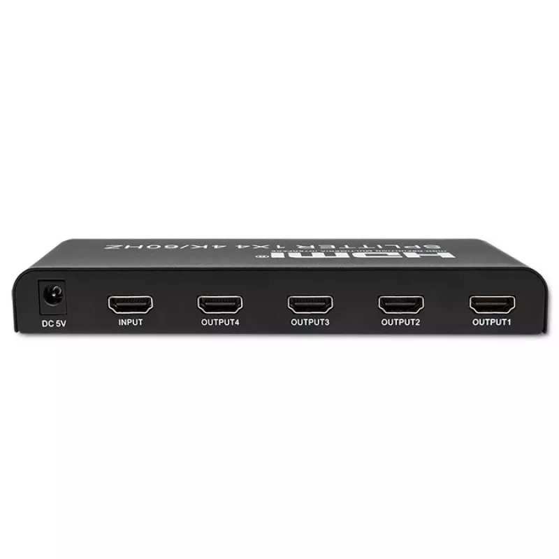 Qoltec 51799 Aktívny HDMI splitter 4 x HDMI 4K x 2K | 6 Gb/s | 60 Hz