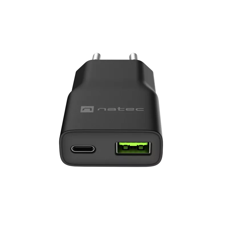 Napájací zdroj NATEC Ribera NUC-2377 — 1×USB-A, 1×USB-C, 3 A výstup