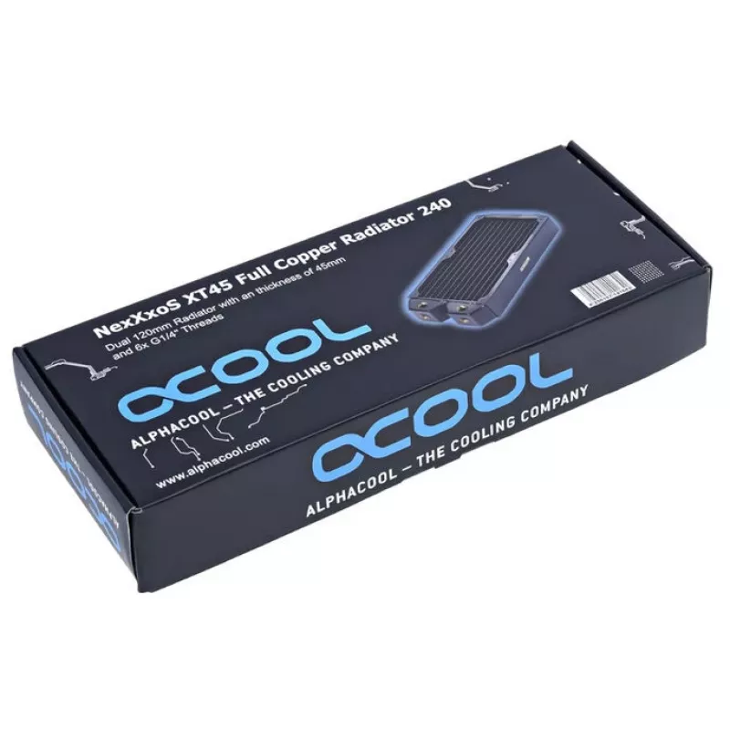 Alphacool NexXxoS XT45 Full Copper Radiator – 240mm, čierny