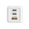 SAVIO LA-07 GaN 65W napájací zdroj, USB, QC4.0+, PD 3.0, biely