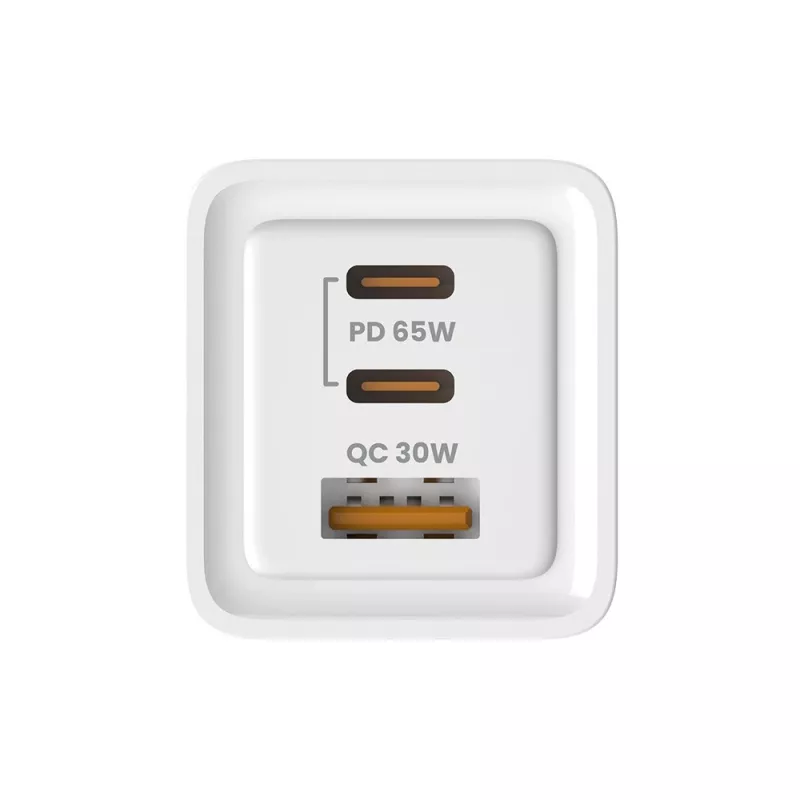 SAVIO LA-07 GaN 65W napájací zdroj, USB, QC4.0+, PD 3.0, biely