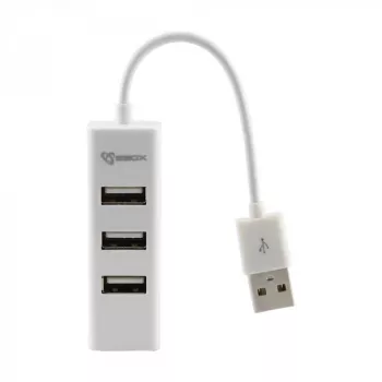 Sbox H-204W USB 4-portový HUB kokosová biely