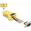 DeLOCK 67104 Montážna súprava D-Sub 9-pinový samec na RJ45 samicu, žltá