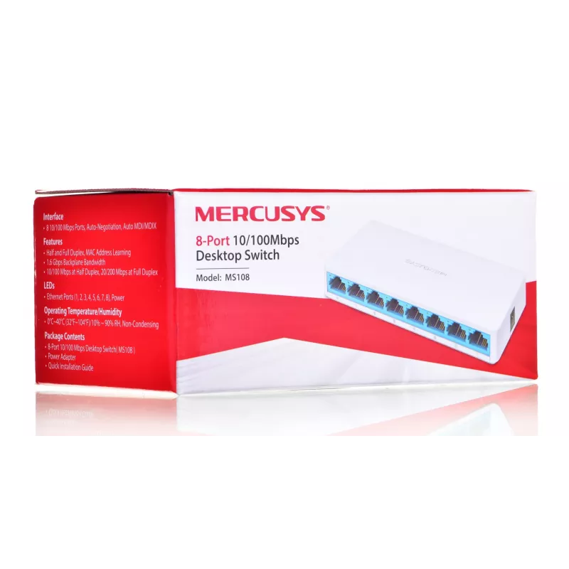 Switch Mercusys MS108 8 portov RJ-45 10/100Mbps unmanaged