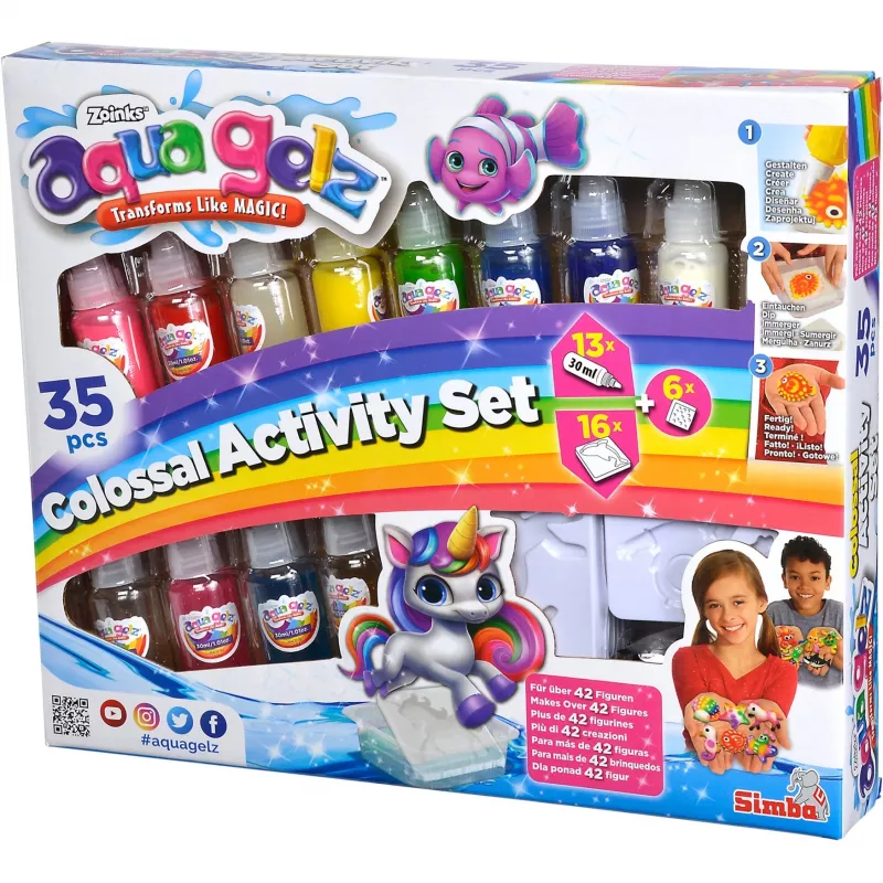 Gél na vodnej báze pre kreatívne hranie SIMBA Crafts Simba Aqua Gelz Colossal Set 106322566