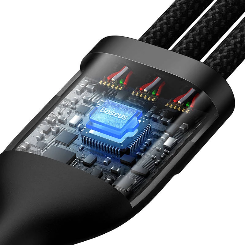 USB kábel Baseus SUP0003351 1,2 m USB A USB C/Micro USB-A/Lightning čierny