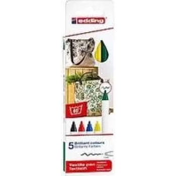 Sada fixiek Edding 4600, 5 kusov, guľatý hrot, viacfarebné, box, vyrobené v Nemecku
