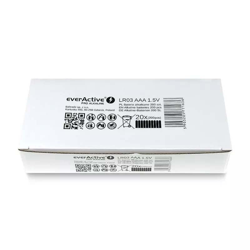 Jednorazová alkalická batéria everActive LR0310PAK AAA 1,5 V 1250 mAh 10 ks balenie