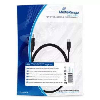 Nabíjací a synchronizačný kábel MediaRange MRCS184 USB 2.0 na Micro-USB 2.0 B-konektor samec 1,8 m čierny